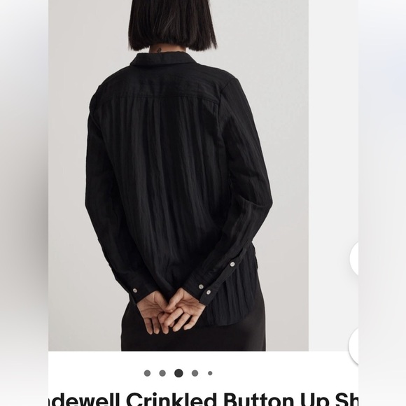 Madewell Black Notched Collar Ribbed Button Down - Picture 3 of 8